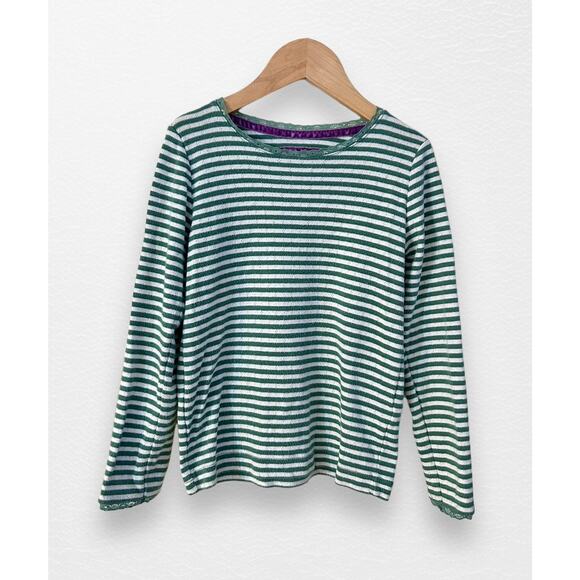 Mini Boden Striped Pointelle Top, Size 7/8 - Picture 7 of 7